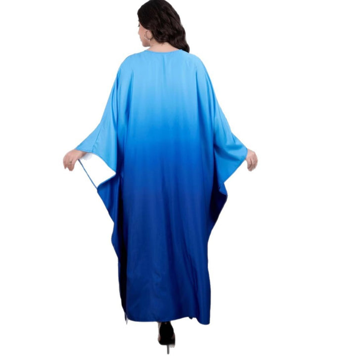 Damen Fließendes Kaftan-Maxikleid mit Oversize-Ärmeln und Rundhalsausschnitt – Valéora