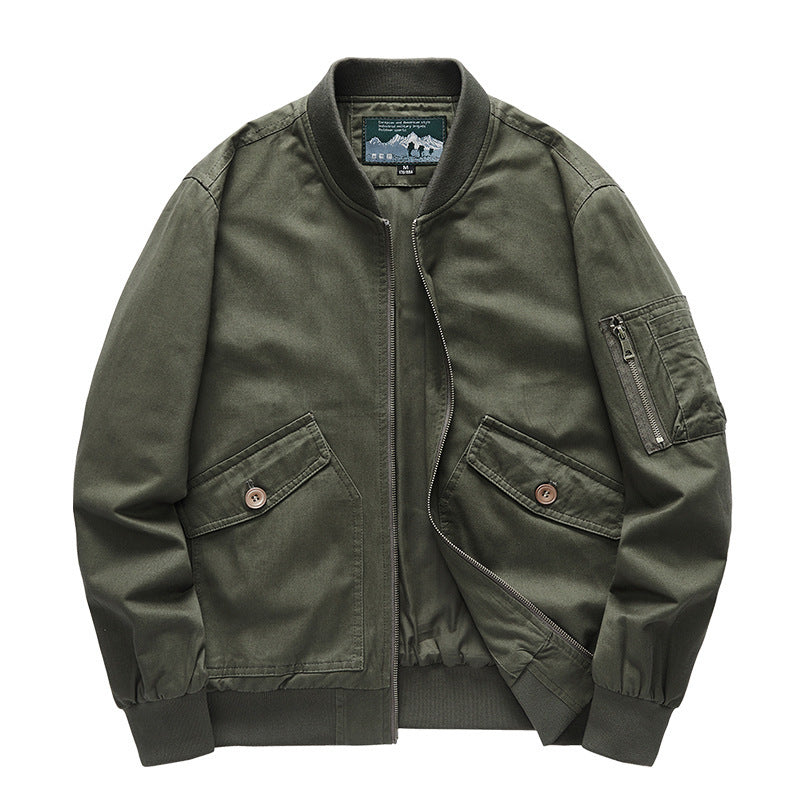 Herren Robust-Canvas-Bomberjacke mit Reißverschluss-Ärmeltasche und aufgesetzten Klappentaschen Echo Archiv