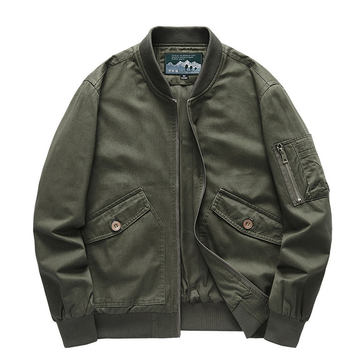 Herren Robust-Canvas-Bomberjacke mit Reißverschluss-Ärmeltasche und aufgesetzten Klappentaschen Echo Archiv