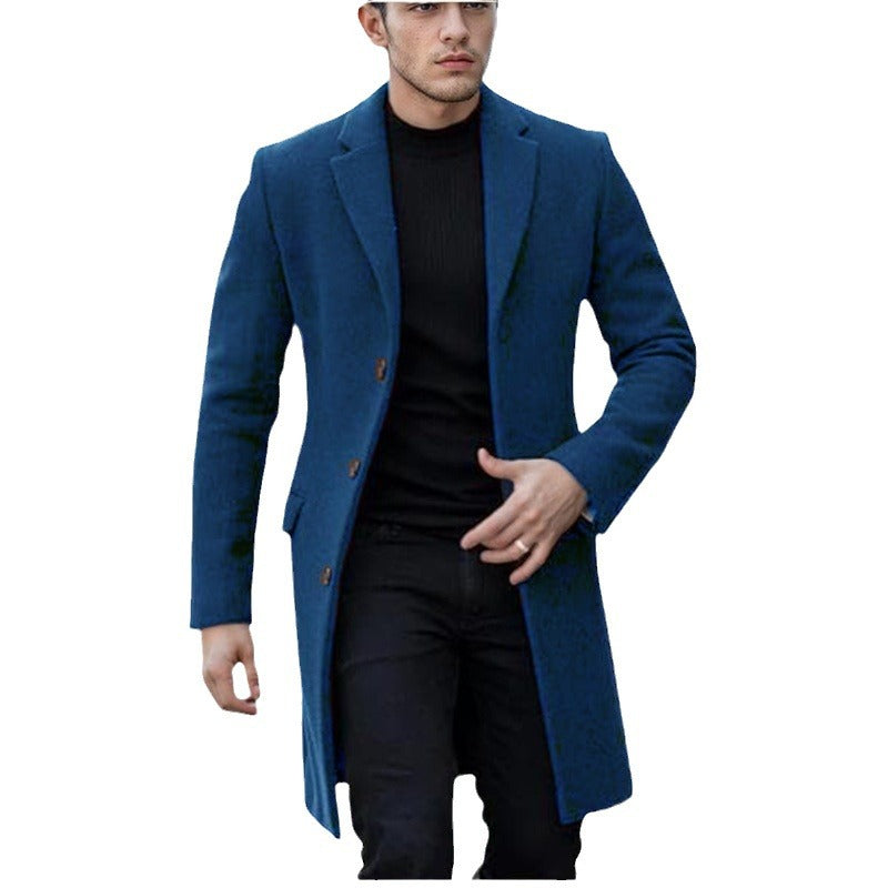 Herren eleganter Wollmantel mit schmalem Schnitt Echoarchiv