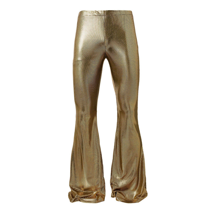 Herren glänzende Party-Hose mit weitem Bein und Mesh-Design Echoarchiv