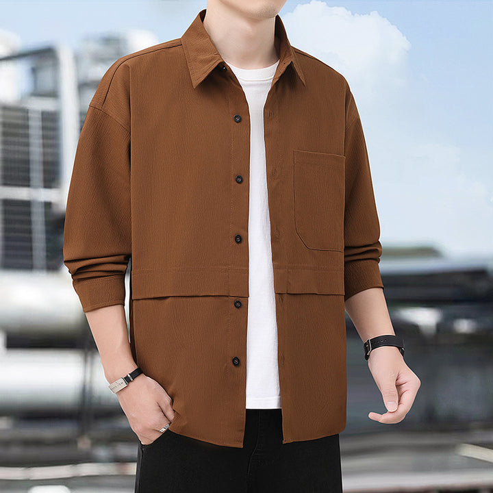 Herren lässige Utility-Hemdjacke mit strukturiertem Design Echoarchiv