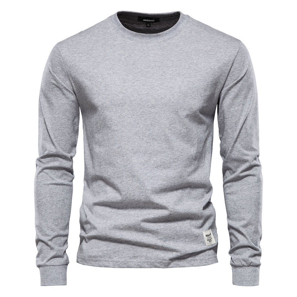 Herren nan klassisches langärmliges Baumwollshirt mit Rundhalsausschnitt und elastischen Bündchen Echo Archiv