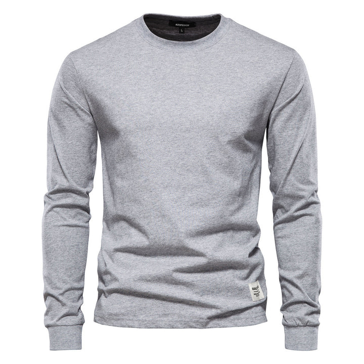 Herren nan klassisches langärmliges Baumwollshirt mit Rundhalsausschnitt und elastischen Bündchen Echo Archiv
