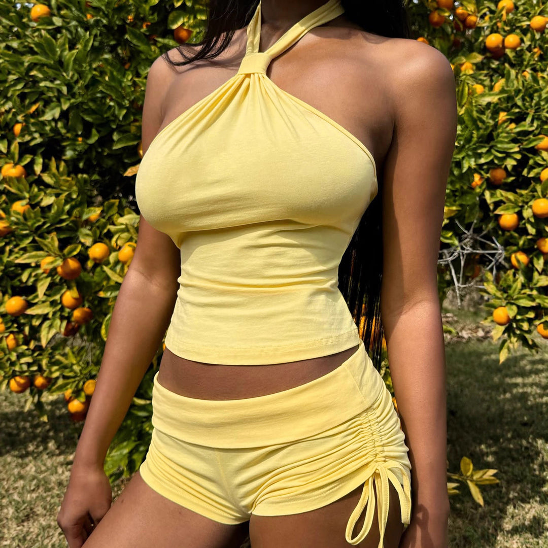 Damen Sportliches Bikiniset mit verstellbarem Trägerdesign und buntem Gummizug Echo Archiv