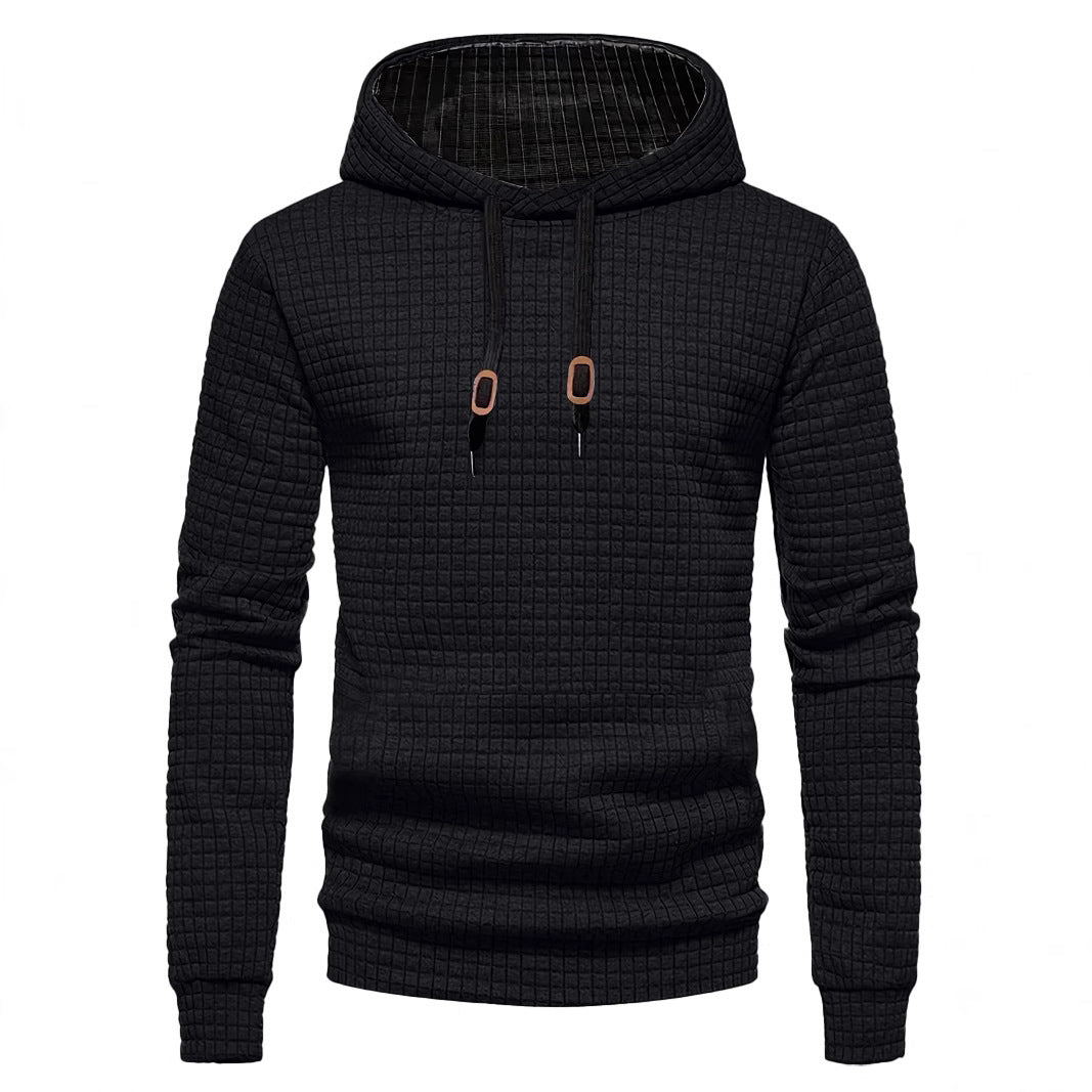 Herren Design-Hoodie mit hochabschließendem Kragen und strukturiertem Gewebe Echoarchiv