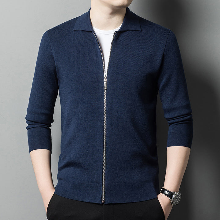 Herren modischer Strickpullover mit durchgehendem Reißverschluss Echoarchiv