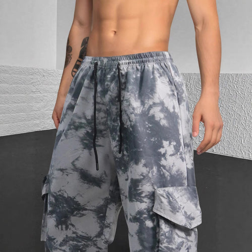 Herren lässige Cargo-Hose mit modischem Tie-Dye-Muster Echoarchiv