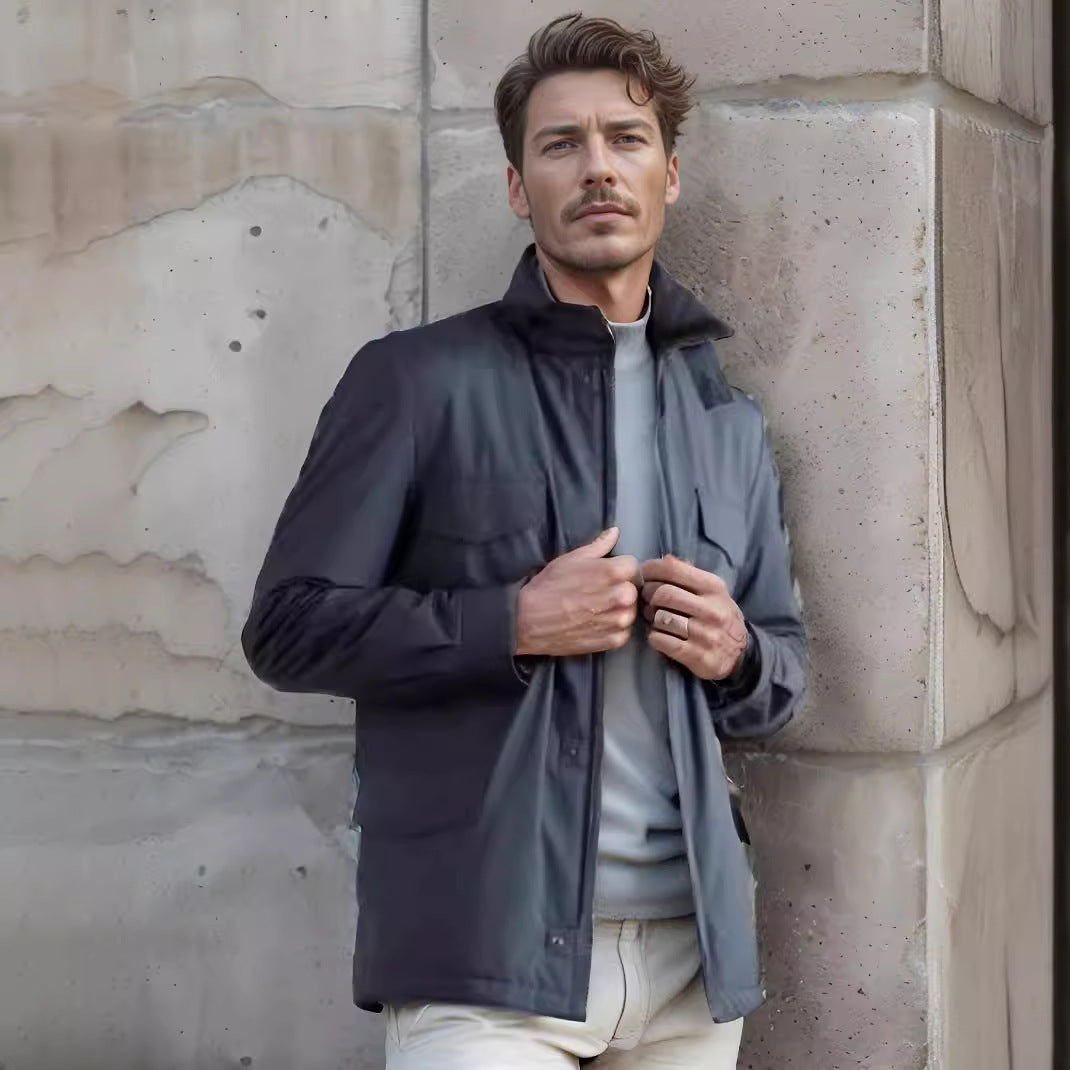 Herren funktionale Freizeitjacke im modernen Design mit praktischen Taschen Echoarchiv