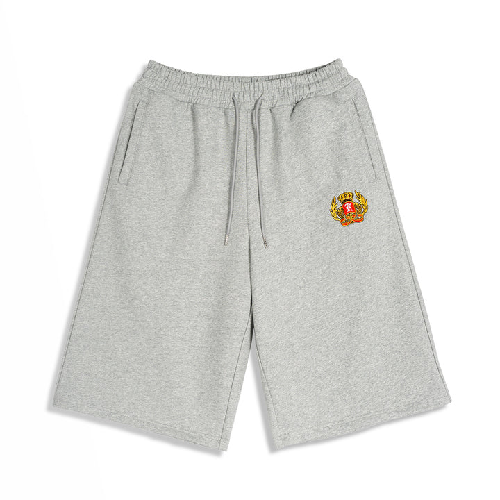 Herren Knieumspielende French-Terry Sweatshorts mit Kordelzug und gesticktem Wappen Echo Archiv