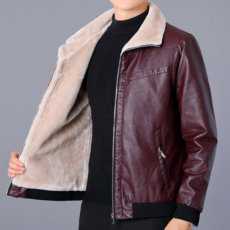 Herren Kunstlederjacke mit Teddyfutter Echo Archiv 1787738674