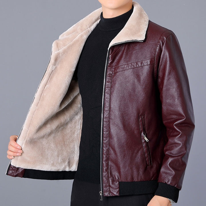 Herren Kunstlederjacke mit Teddyfutter Echo Archiv 1787738674