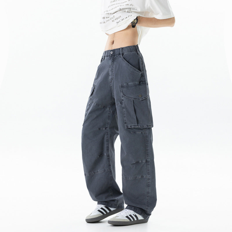 Damen Weite Cargohose mit hohem Bund, Oversize‑Bein und großen Klappentaschen Echo Archiv