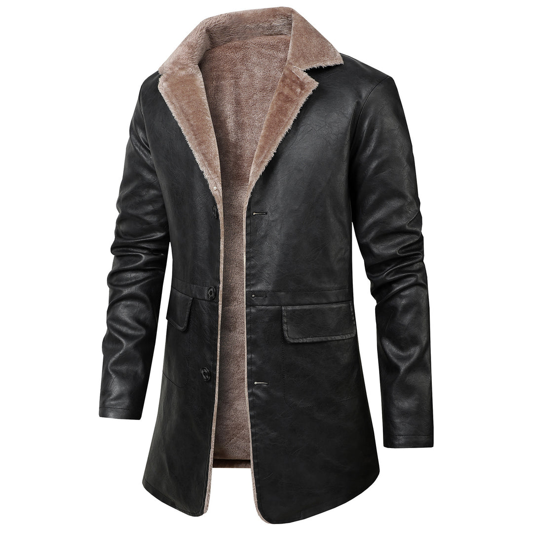 Herren Elegante Kunstlederjacke mit Fleece-Futter Echo Archiv