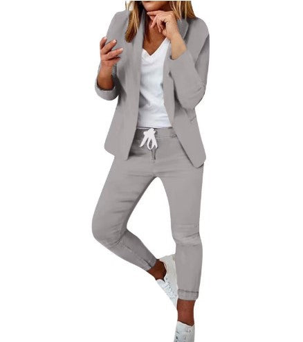 Damen nan zweiteiliges Blazer-Jogger-Set mit tailliertem Blazer und elastischer Bundhose Echo Archiv