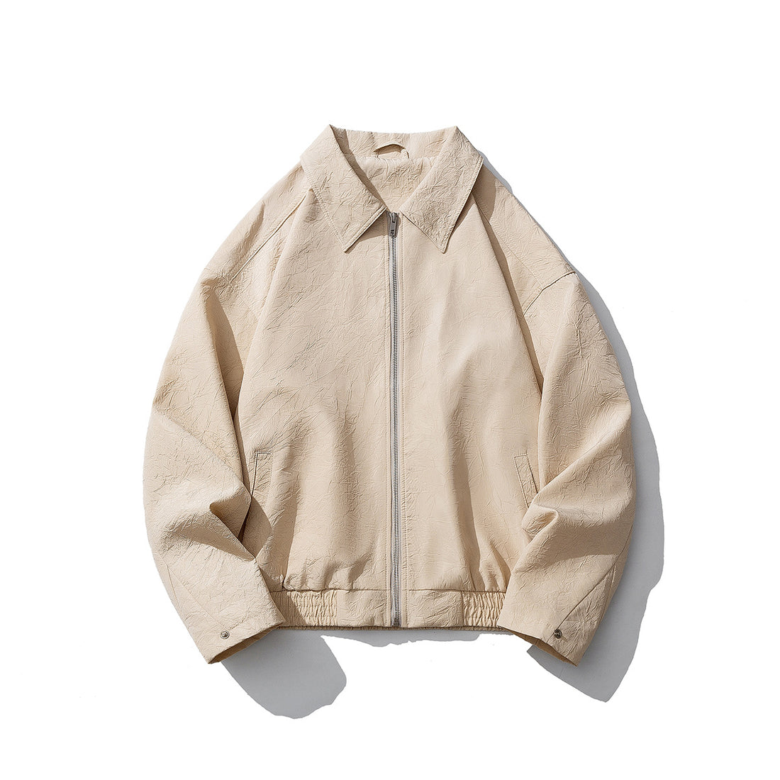 Herren Leichte Crinkle‑Textur Zipjacke mit Hemdkragen und elastischem Saum Echo Archiv