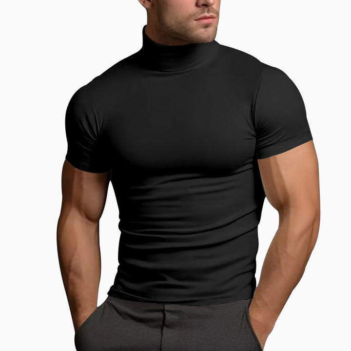 Herren Kurzarmpullover mit Stehkragen Echoarchiv