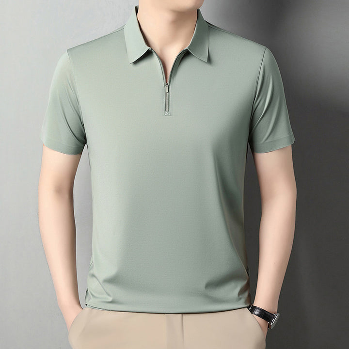 Herren Poloshirt mit modernem Reißverschluss und atmungsaktiven Eigenschaften Echoarchiv