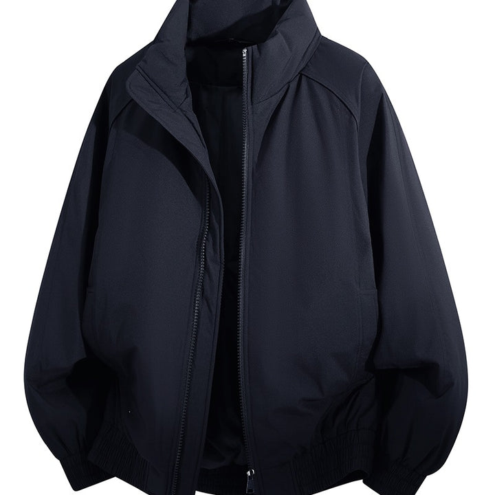 Unisex Oversize-Bomberjacke mit Stehkragen, elastischem Saum & wattierter Fütterung Echoarchiv