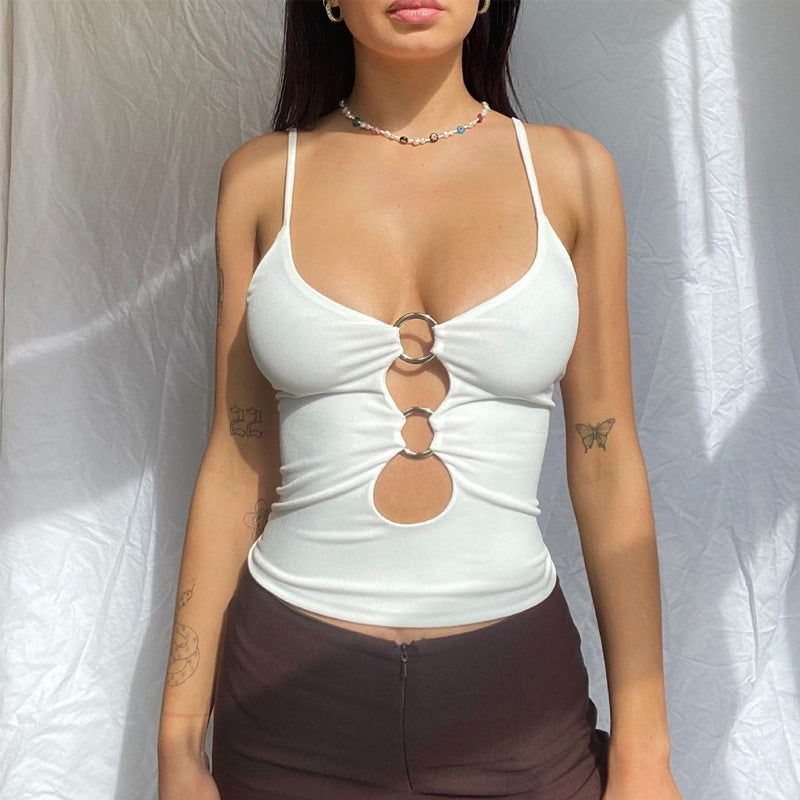 Damen Crop-Top mit dekorativen Cut-Outs Echo Archiv