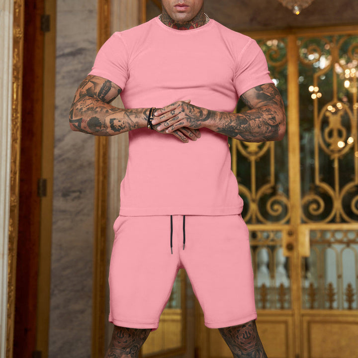 Herren Freizeit T-Shirt und Shorts Set mit elastischem Bund und atmungsaktiven Materialien Echoarchiv