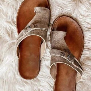 Damen Zehensteg-Sandale mit verstellbarem Riemen und ergonomischem Fußbett – Sorelia