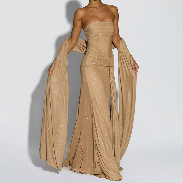 Damen Glamouröses Abendkleid mit Drapierungen Echo Archiv
