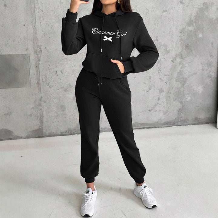 Damen nan Kapuzen-Sweatshirt und Slim-Jogginghose Lounge-Set mit Kängurutasche, gerippten Bündchen und figurbetonter Passform Echo Archiv
