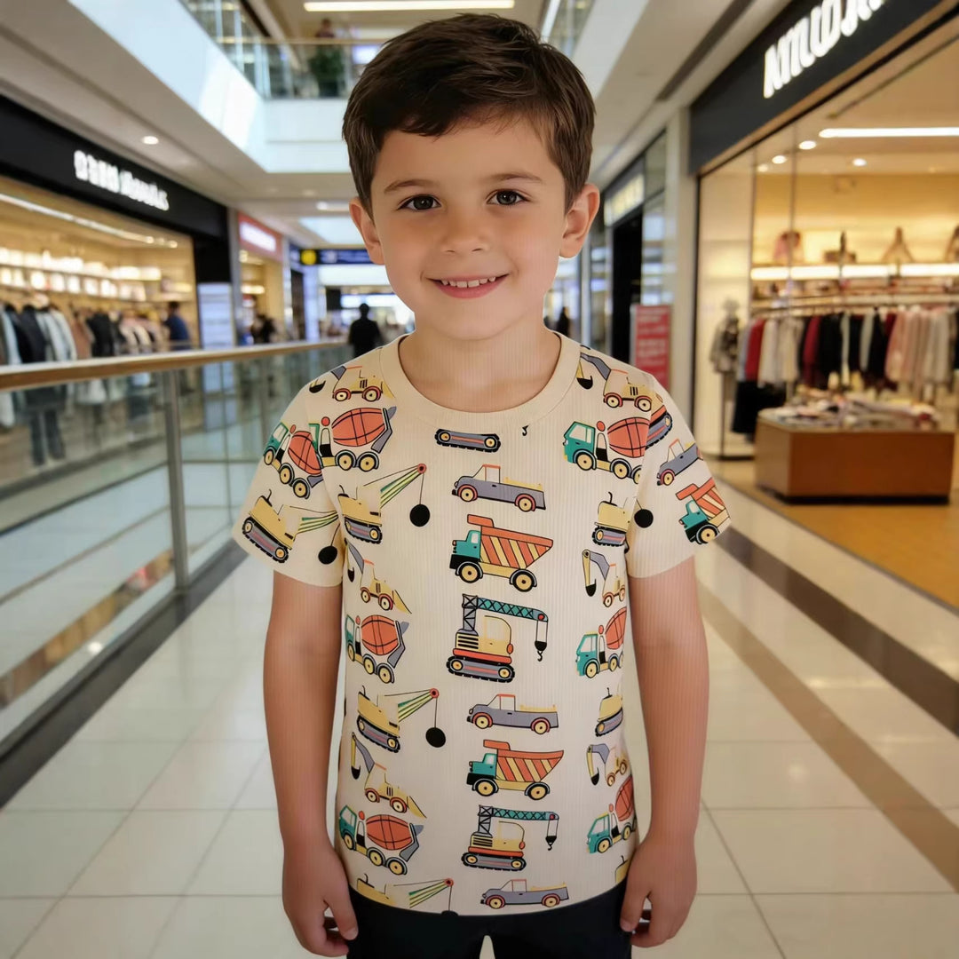 Jungen T-Shirt mit lustigem Baustellenfahrzeug-Design Echo Archiv