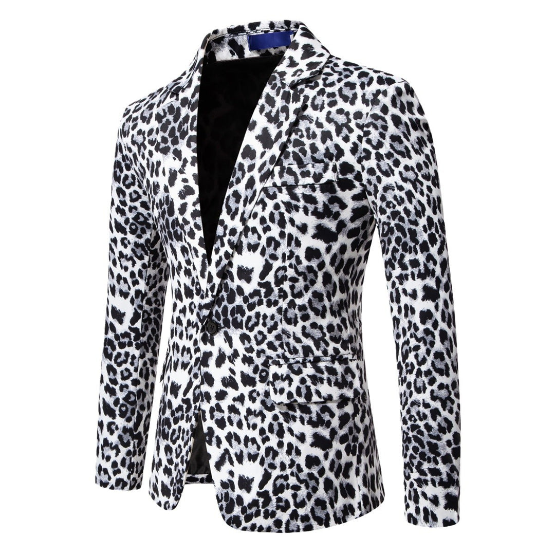 Herren stilvoller Blazer mit animalischem Muster und schmaler Passform Echoarchiv