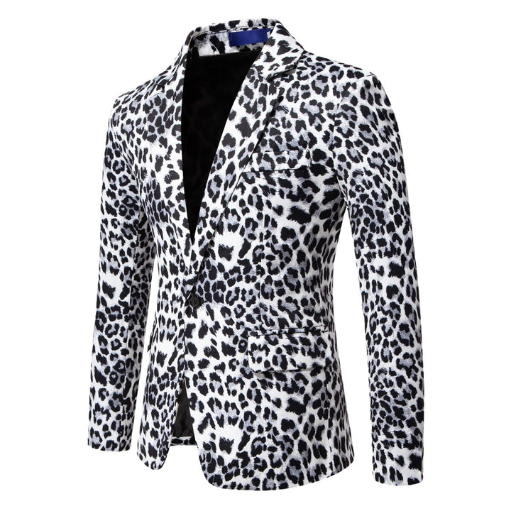 Herren stilvoller Blazer mit animalischem Muster und schmaler Passform Echoarchiv