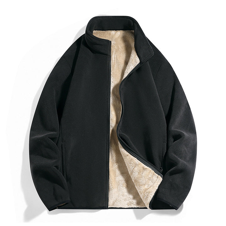Herren Thermo-Fleecejacke mit weichem Sherpa-Innenfutter und Stehkragen Echo Archiv