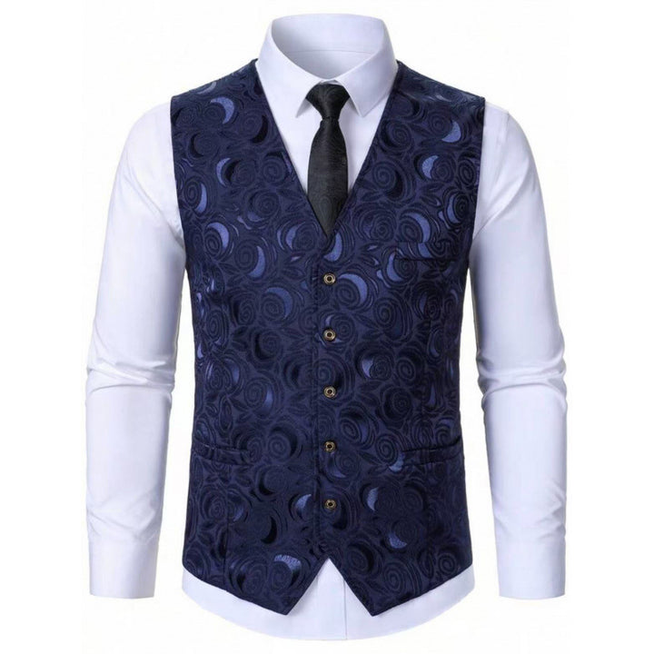 Herren elegante Weste mit floralem Jacquard-Muster Echoarchiv