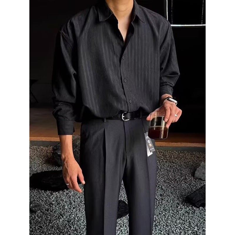 Herren Elegantes Langarmhemd mit feinen Streifen Echo Archiv