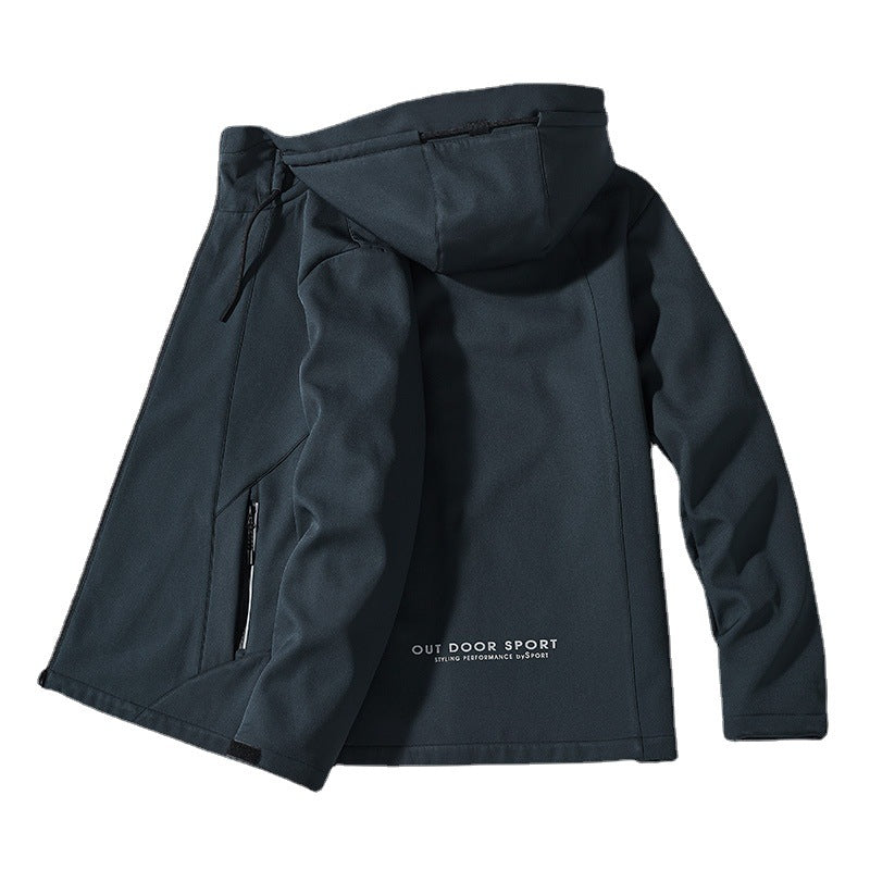 Damen Taillierte Softshell-Jacke mit Kapuze, winddichter Membran und verdeckten Reißverschlüssen – Célinea