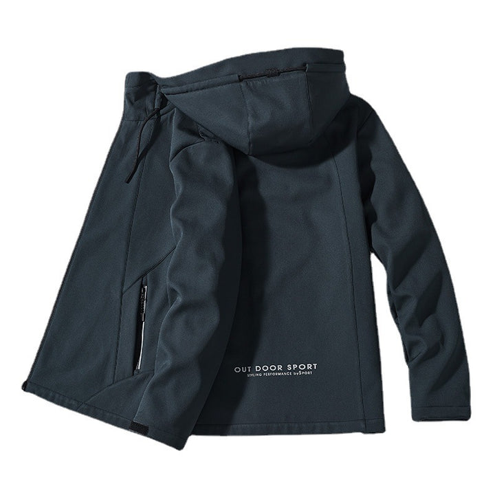 Damen Taillierte Softshell-Jacke mit Kapuze, winddichter Membran und verdeckten Reißverschlüssen – Célinea