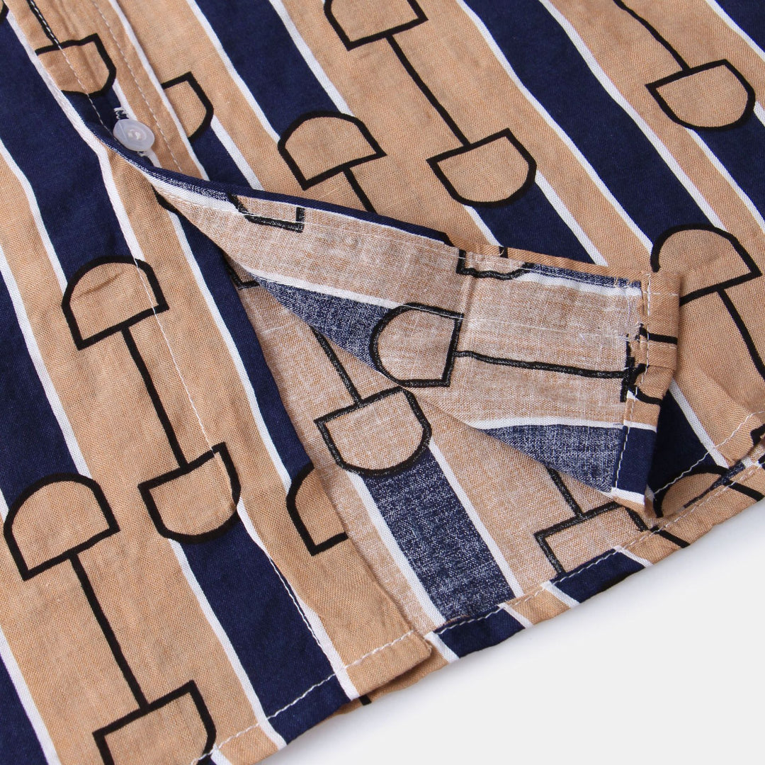 Herren Kurzarmhemd aus atmungsaktivem Stoff mit kreativem Minimaldesign Echoarchiv