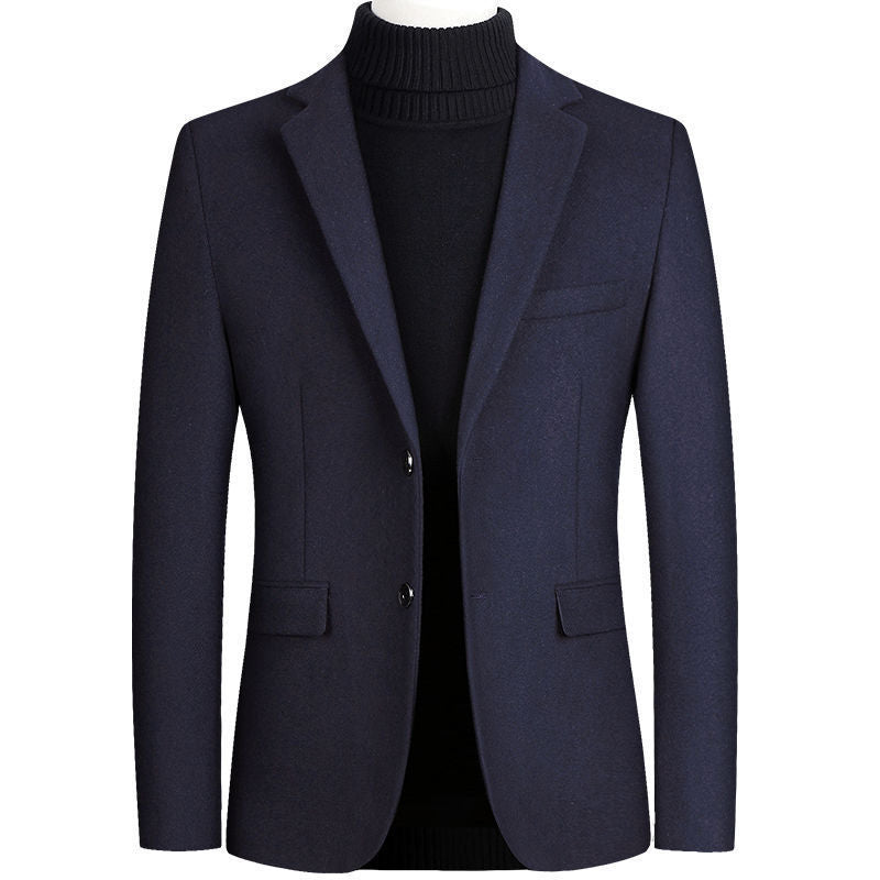 Herren eleganter Wollblazer im klassischen Schnitt mit feiner Textur Echoarchiv