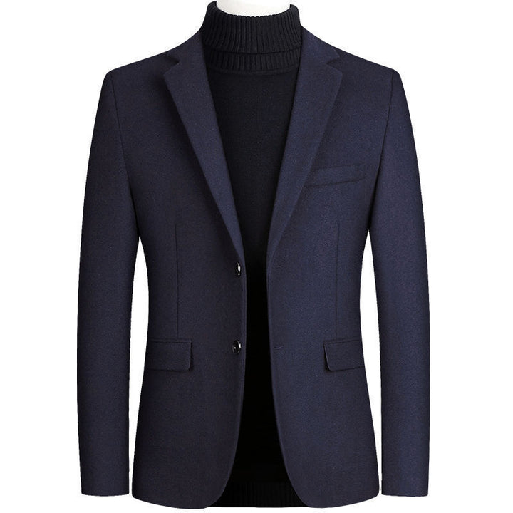 Herren eleganter Wollblazer im klassischen Schnitt mit feiner Textur Echoarchiv
