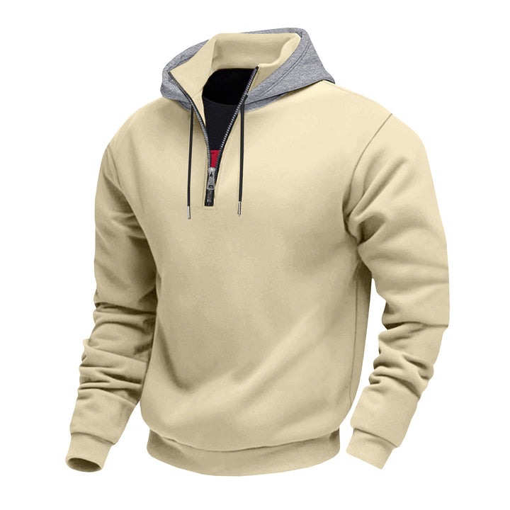 Herren sportliches Kapuzensweatshirt mit halbem Reißverschluss und atmungsaktiver Technologie Echoarchiv