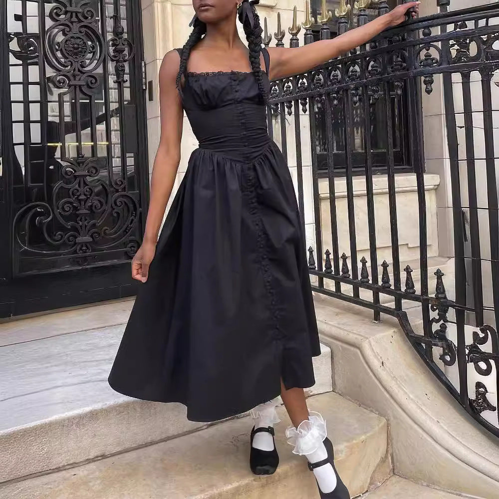 Damen Maxi-Kleid mit knöpfbarem Oberteil und schwingendem Rock Echo Archiv
