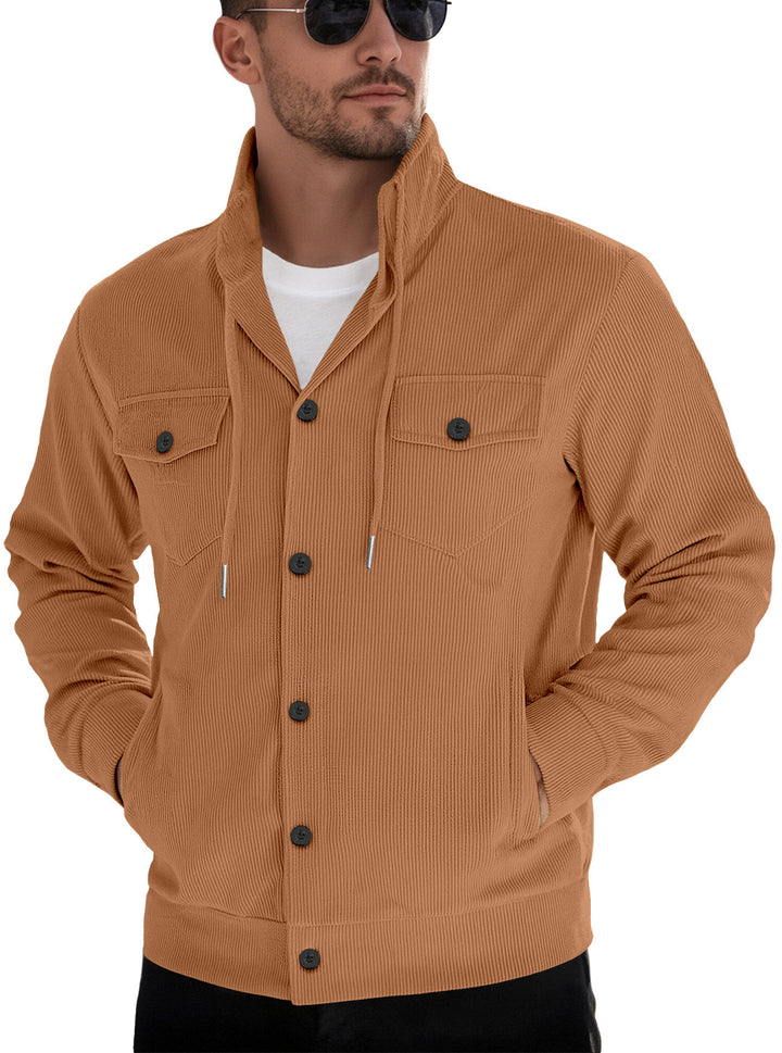 Herren lässiger Steppjacke mit Kapuze Echoarchiv