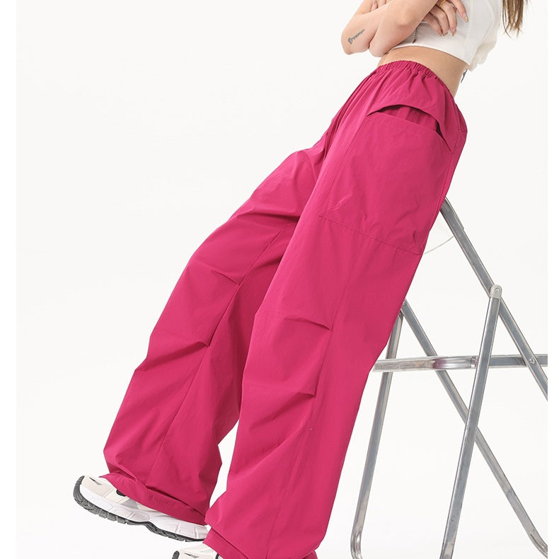 Damen Wide‑Leg Cargo‑Hose mit elastischem Bund & Utility‑Taschen Echoarchiv