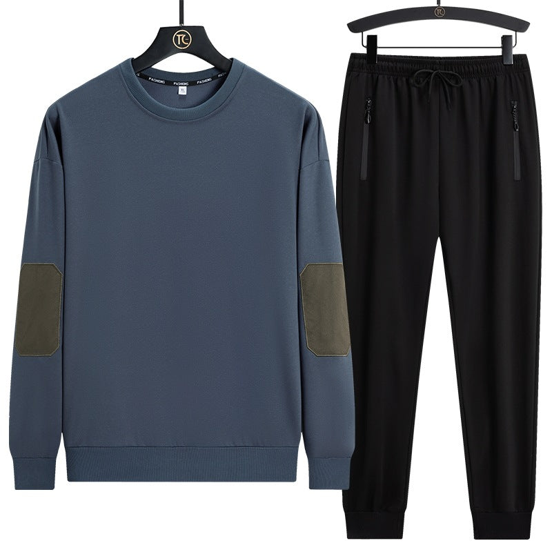 Herren Sportives Lounge-Set aus Funktionsfleece mit Ellenbogenpatches & Reißverschlusstaschen Echoarchiv