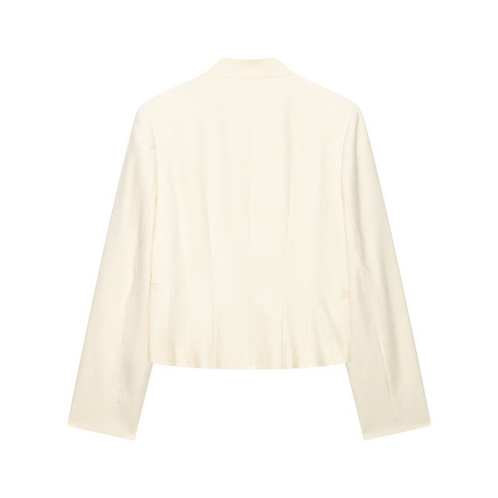 Damen Cropped Militärblazer mit Stehkragen, Zierstreifen und goldenen Statementknöpfen Echoarchiv