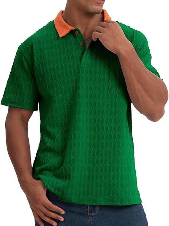 Herren Poloshirt mit strukturiertem Design und kontrastierendem Kragen Echoarchiv