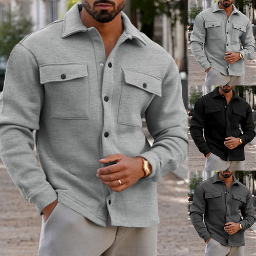 Herren lässige Hemdjacke mit praktischen Brusttaschen und strukturiertem Design Echoarchiv