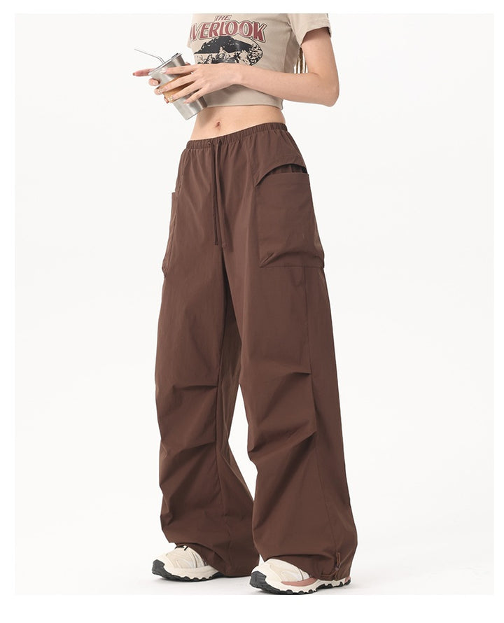 Damen Wide‑Leg Cargo‑Hose mit elastischem Bund & Utility‑Taschen Echoarchiv