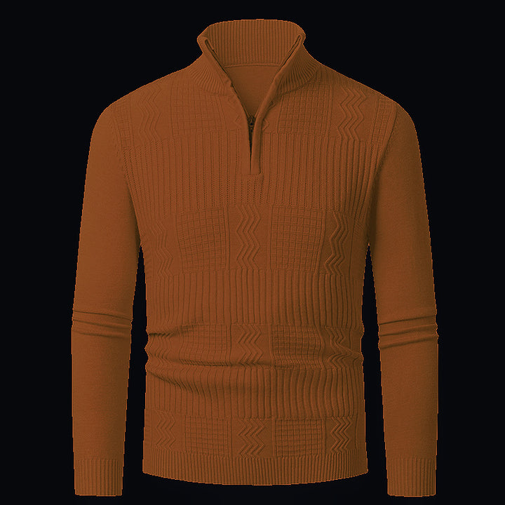 Herren Strickpullover mit modernem Reißverschluss und strukturierter Oberfläche Echoarchiv