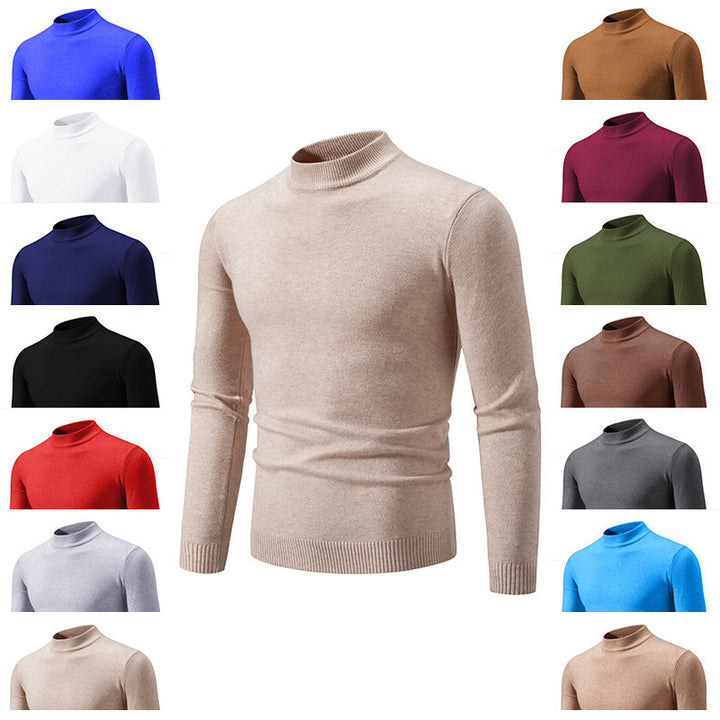 Herren modischer Rollkragenpullover aus feiner Strickqualität Echoarchiv
